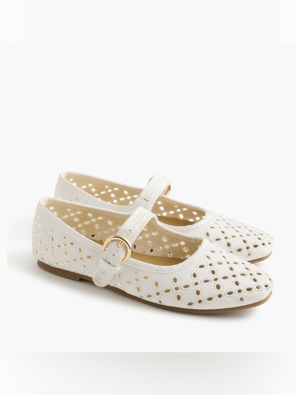 J. Crew Crewcuts Girls' Embroidered Eyelet Mary Janes White